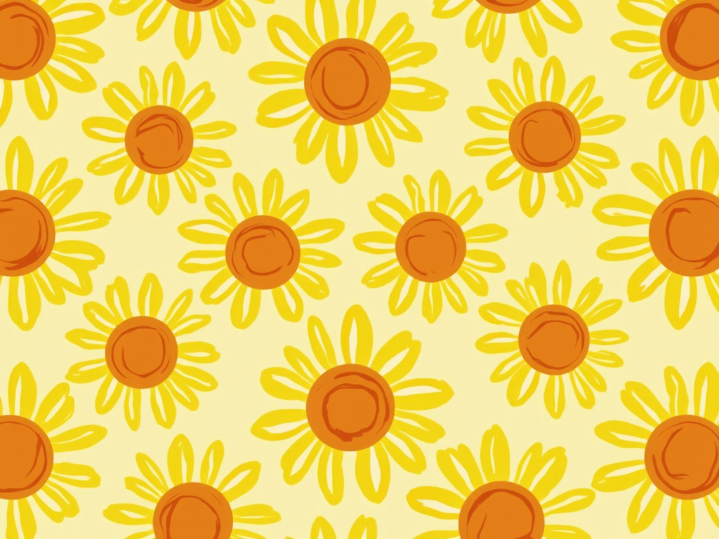 Brighten Your Space with Cheerful Sunflower Wallpaper