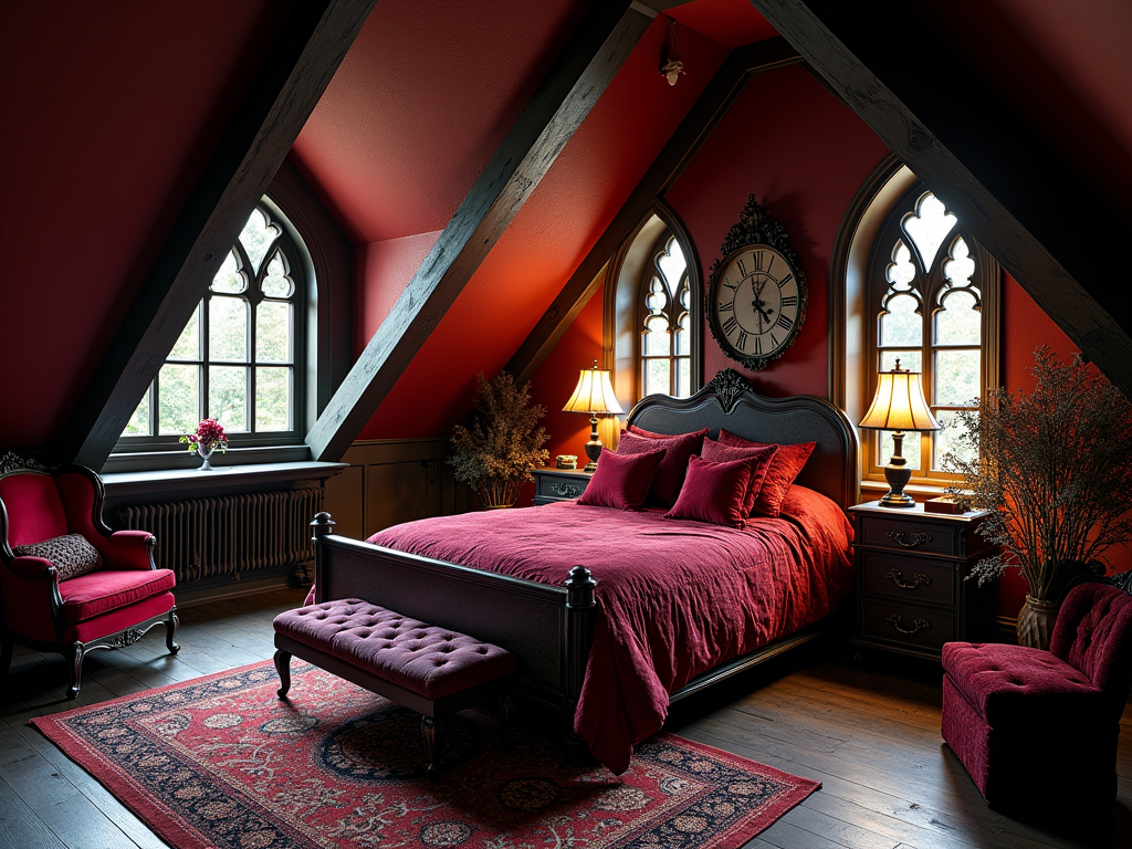 Victorian Glam: Gothic Attic Bedroom Inspiration