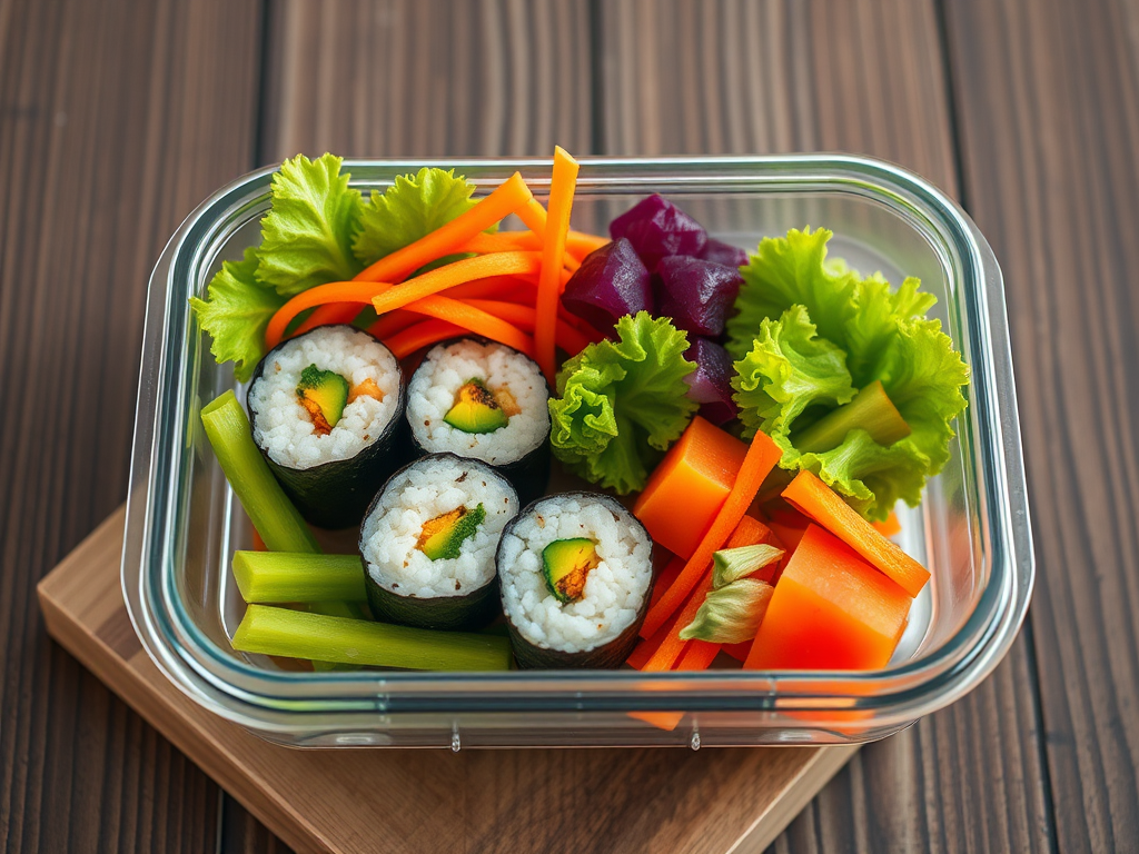 Image for Rainbow Veggie Sushi Bento Box Lunch