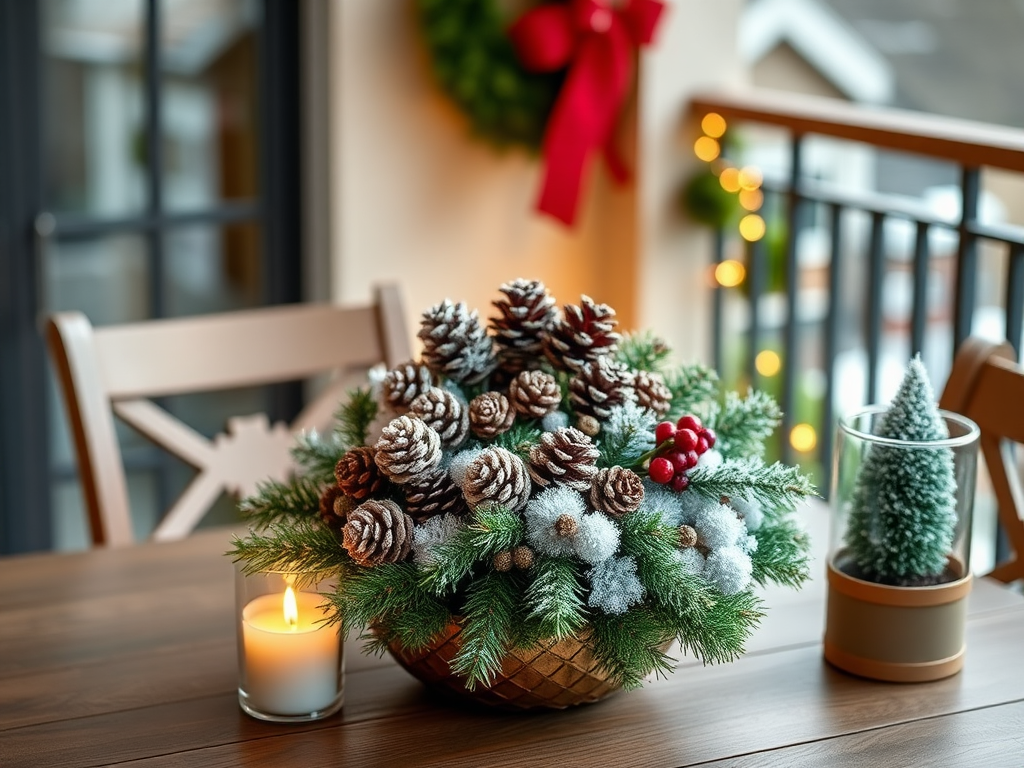 Image for Snowy Pinecone Wreath Centerpiece