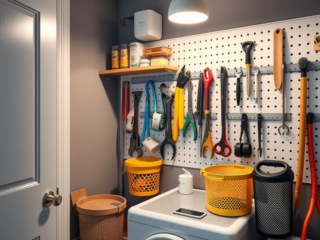 Image for Install a pegboard for tools and supplies: