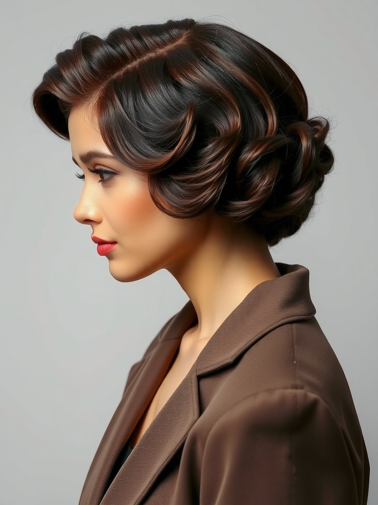 Vintage-inspired short finger waves hairstyle