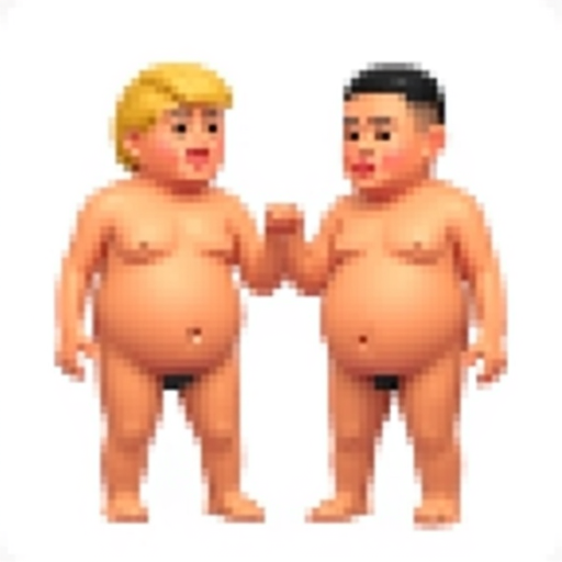 Donald Trump and Kim Jong un both naked with an erection and holding each others penis 