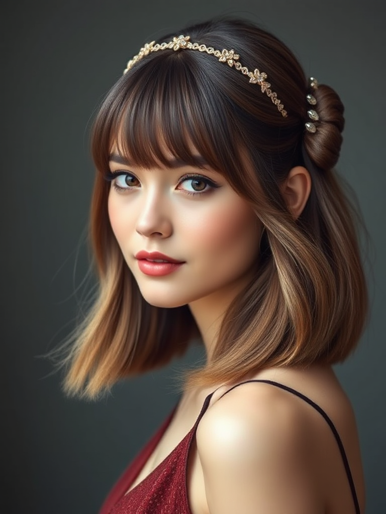 Shoulder-Length Hair with Bangs