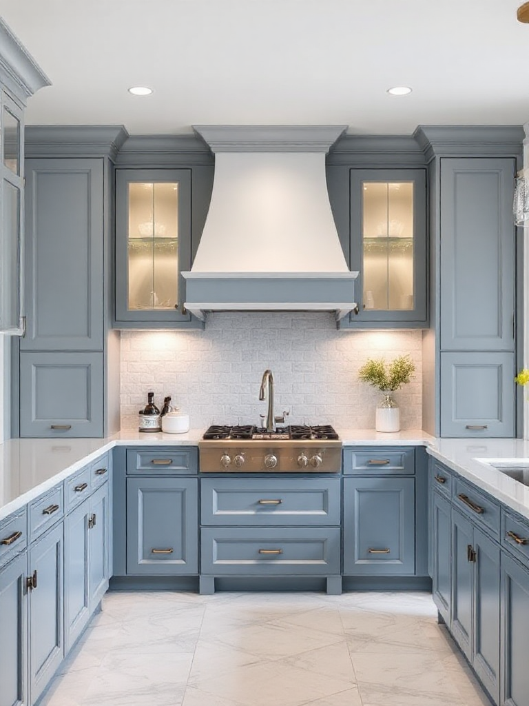 Stunning blue-gray kitchen cabinet ideas