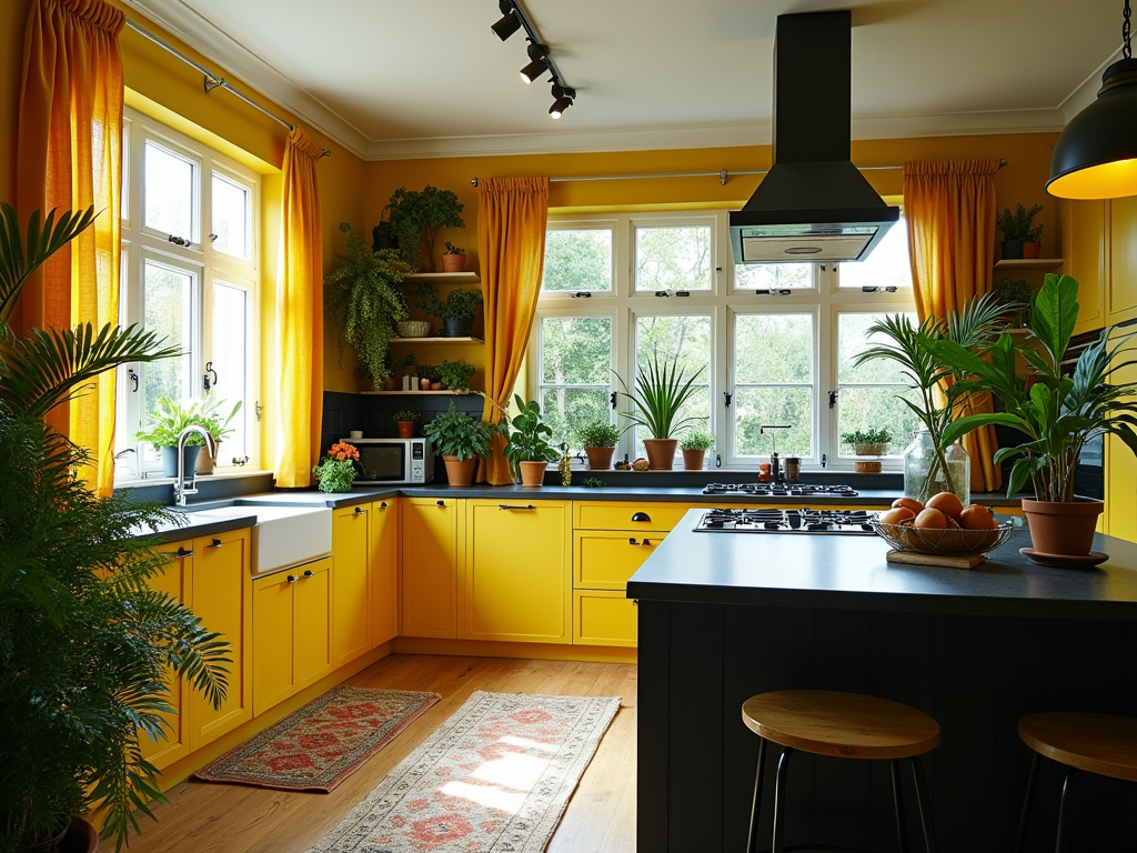 Charming Bright Kitchen with Yellow Accents