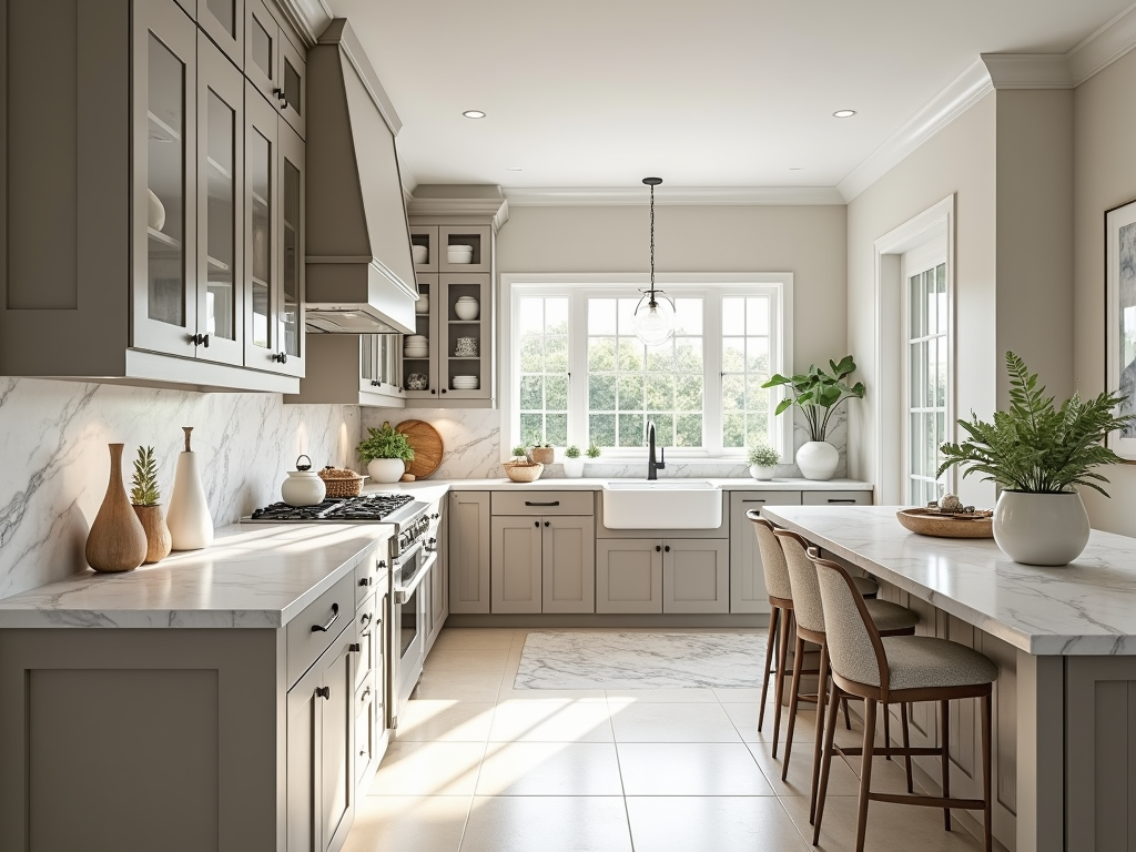 Embrace Elegance: Sunlit Greige Kitchen Inspiration