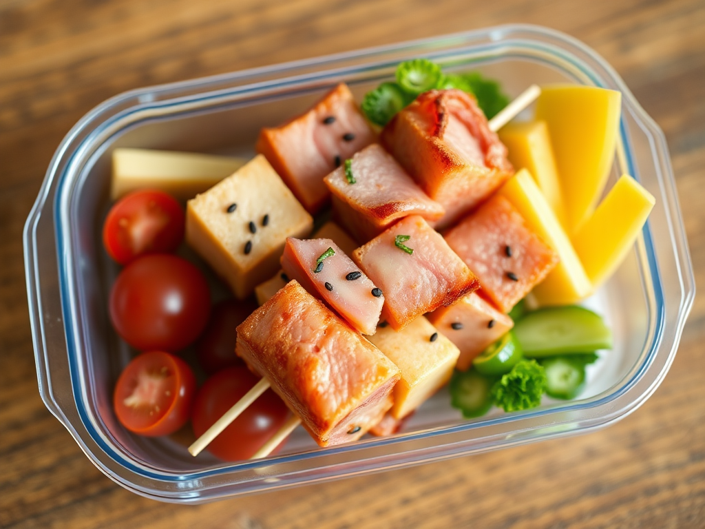 Image for Ham and Cheese Kabobs Bento Box Lunch