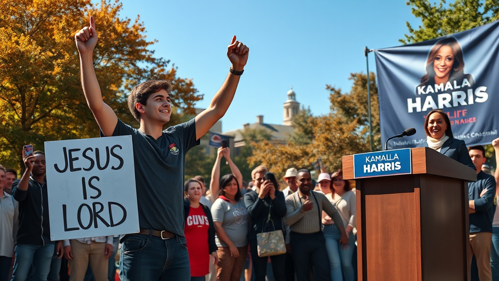 예수는 주님이심을 선언하는 시위자들