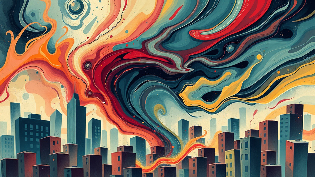 아파트 분양가 상승을 상징하는 추상적인 그림