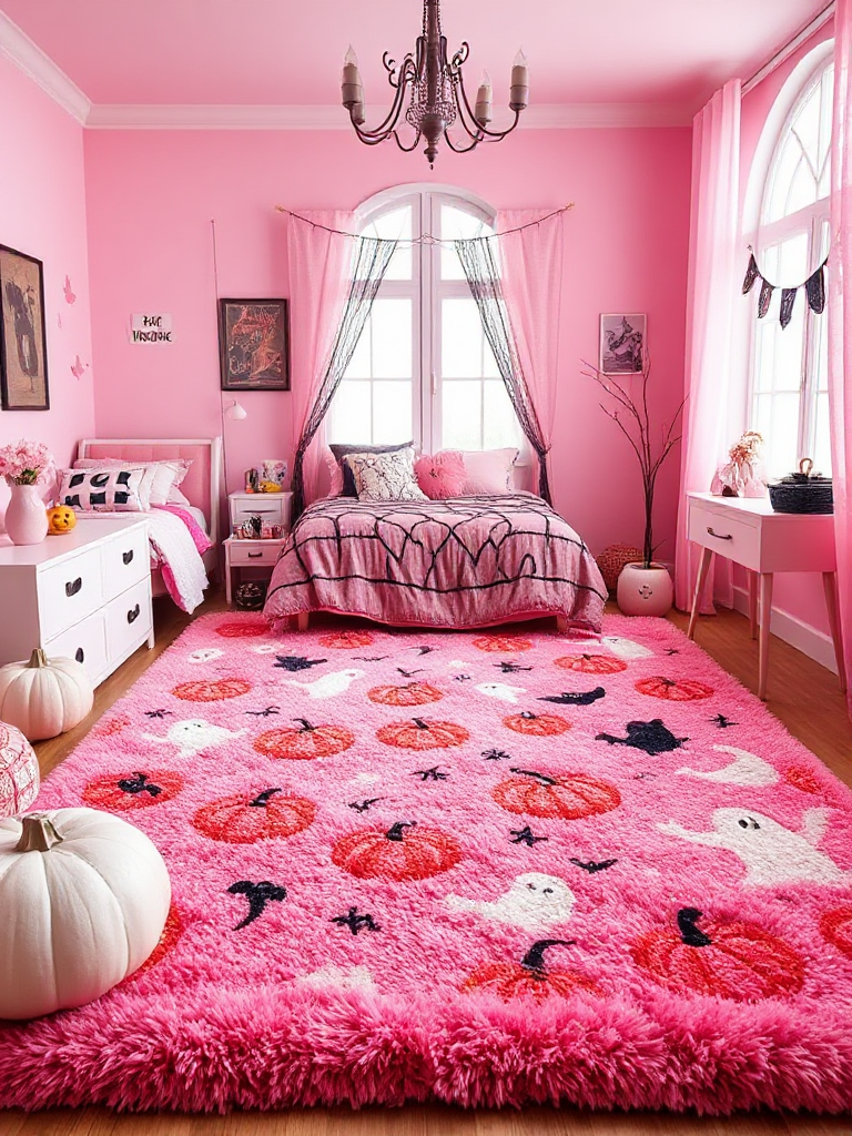 Pink Halloween Bedroom Decor