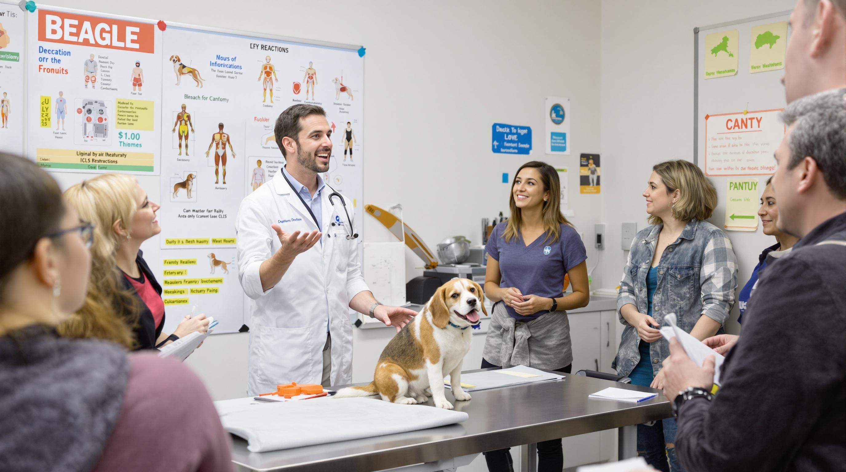 teaching about beagle to 5 people