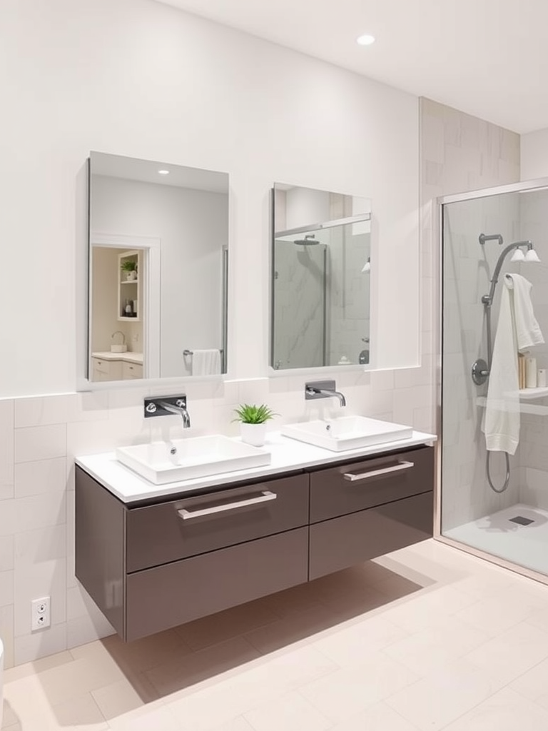 Contemporary Bathroom with Dual Sink Vanity