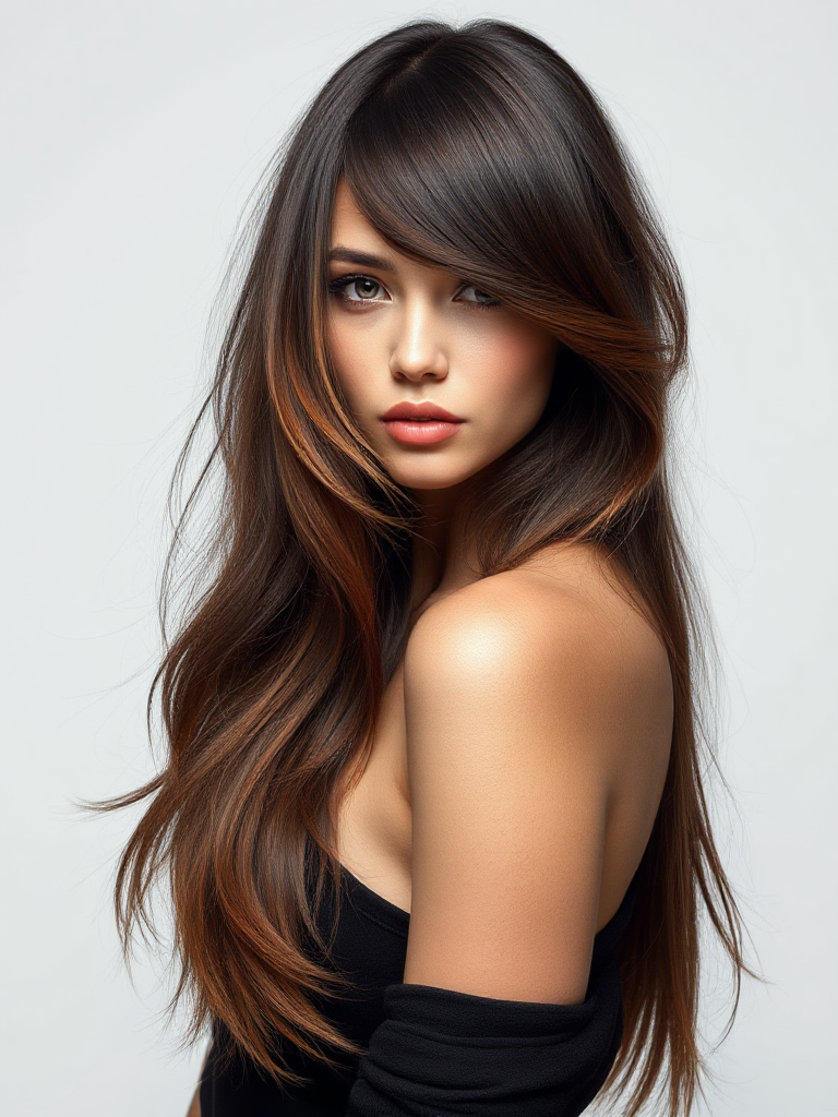 Long Hair with Side Bangs