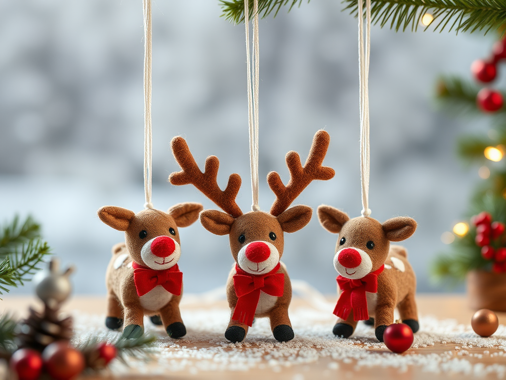 Image for Felt Reindeer Ornaments