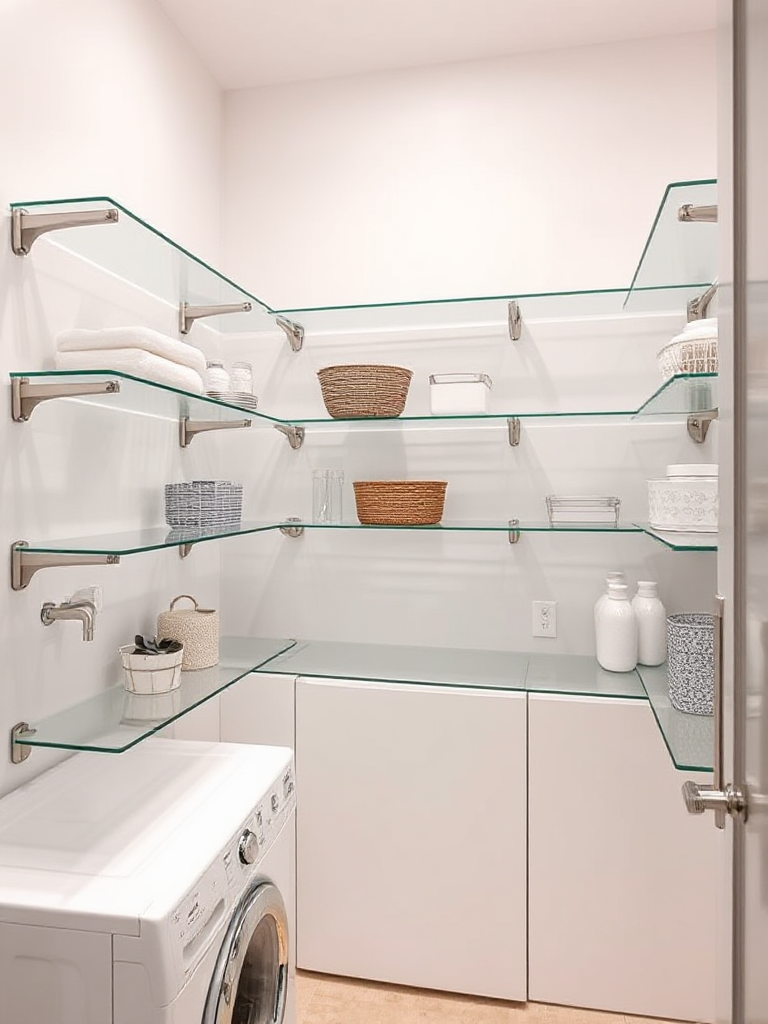 modern laundry room shelves