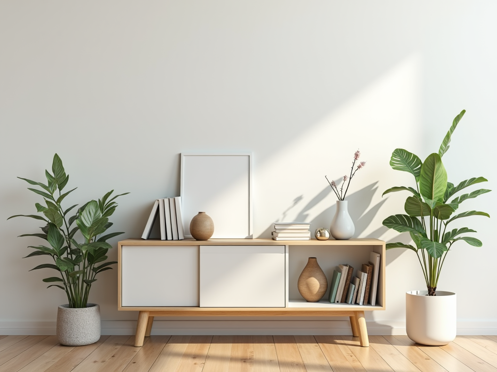 Minimalist Magic: Striking Bookcase Displays with Mid-Century Flair