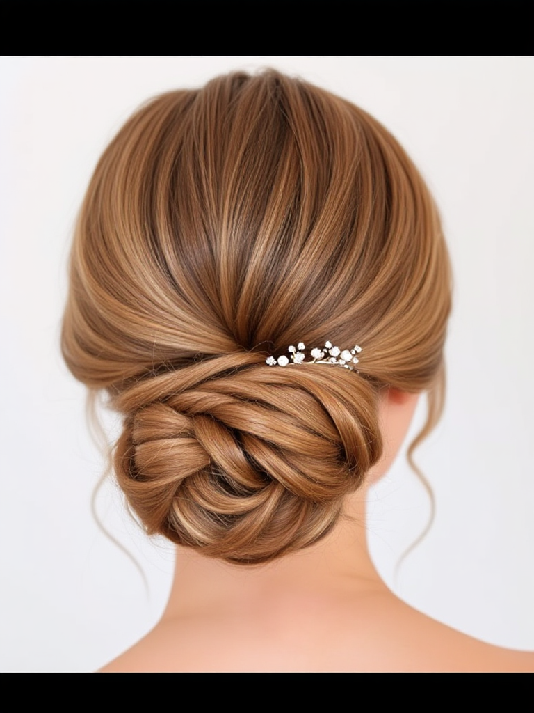 Low Bun Updo for Weddings