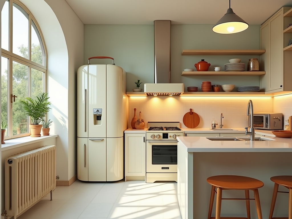 Futuristic Vintage Kitchen: Where Style Meets Technology