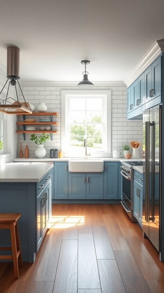 Farmhouse Kitchen with Touches of Blue