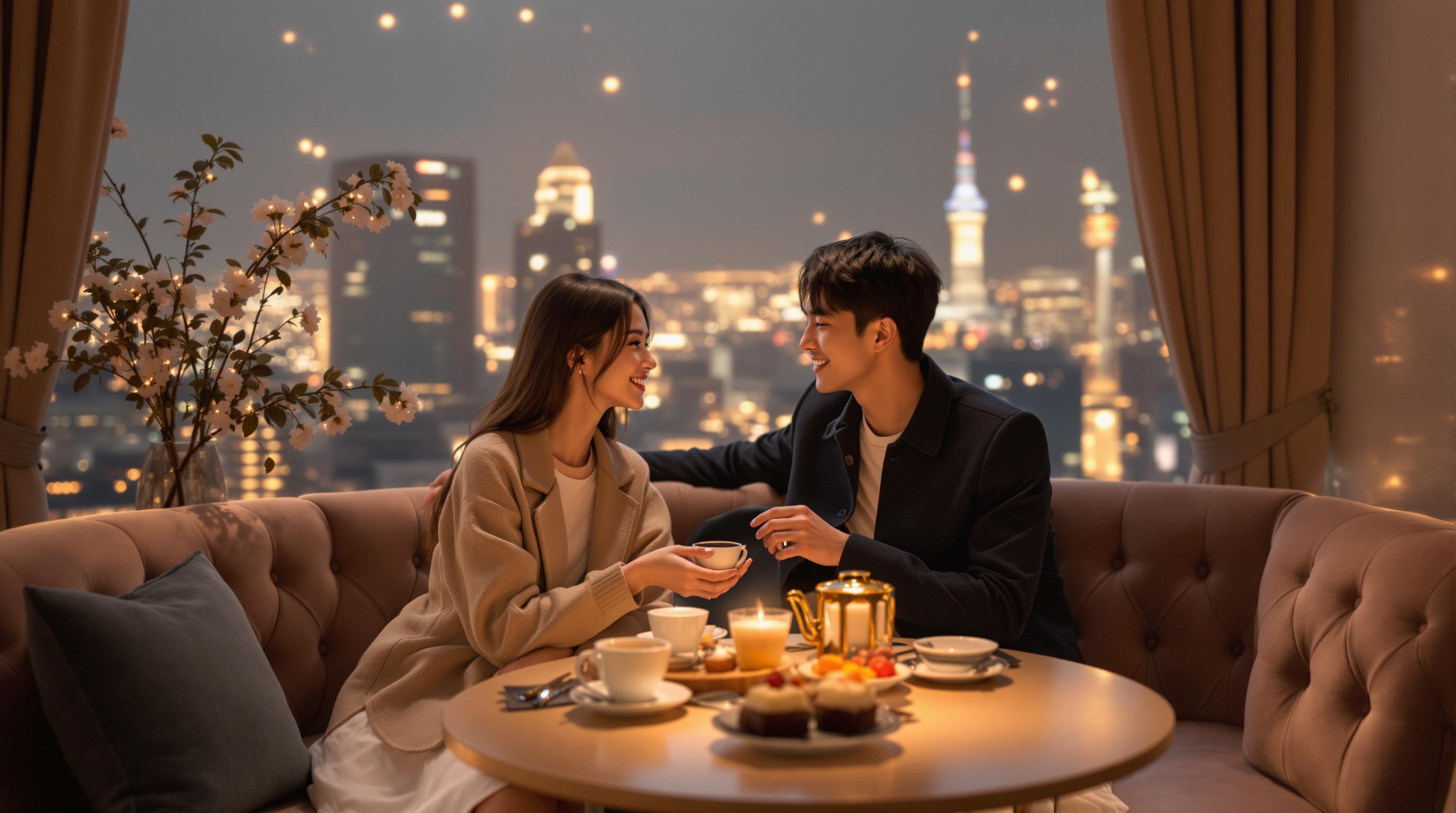 데이트를 위한 로맨틱 룸카페