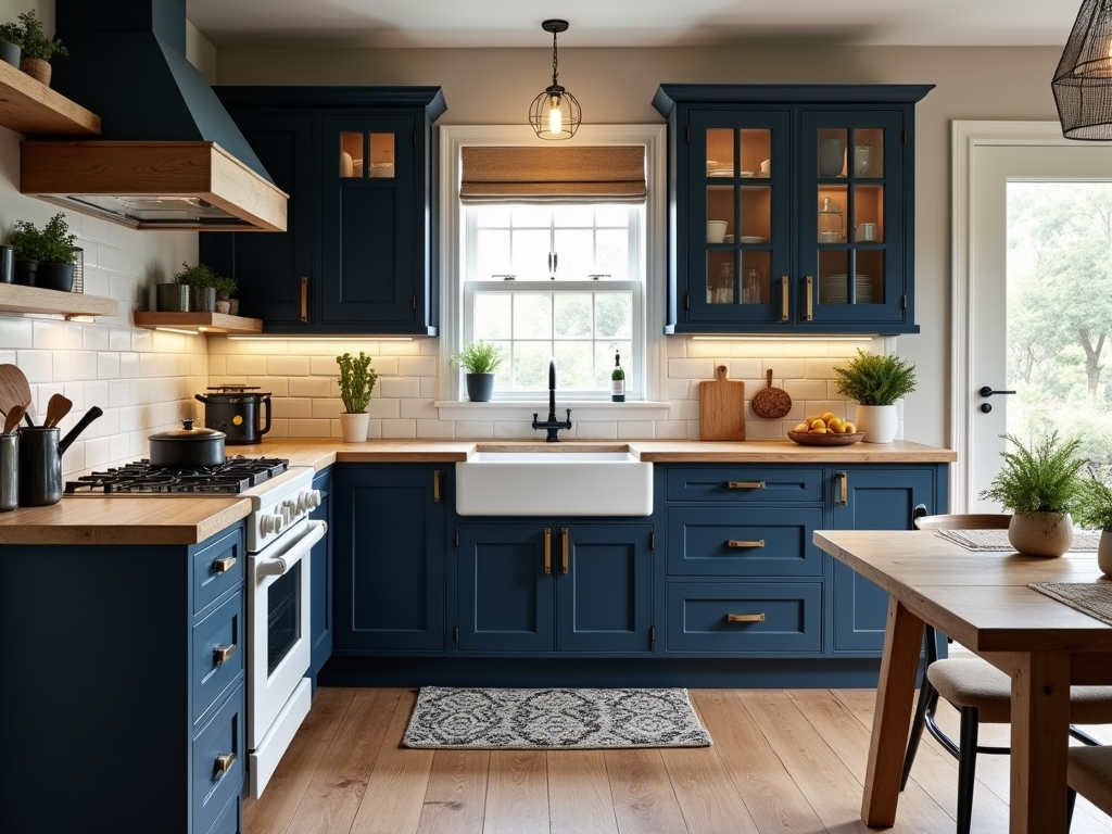 Elevate Your Kitchen with Navy Blue Cabinetry: A Scandinavian Touch