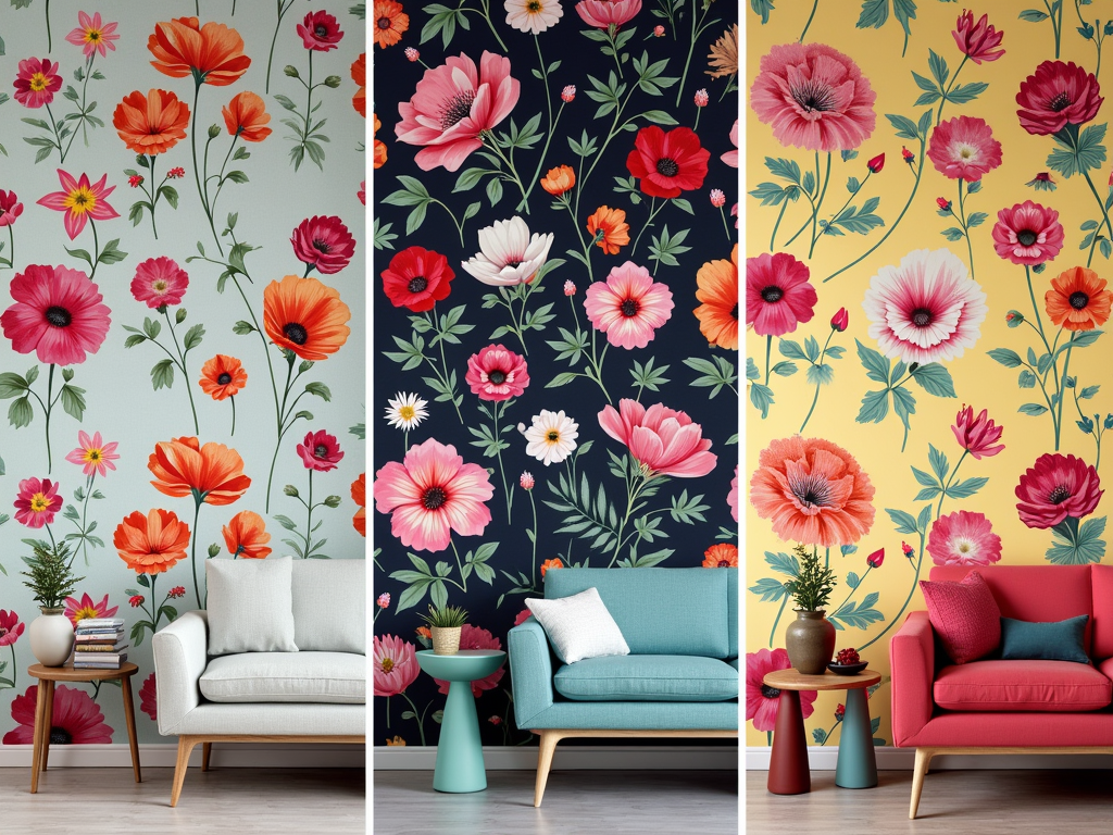 Vibrant Wallpaper Designs Featuring Colorful Petunias