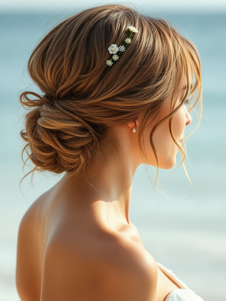 Low Bun Updo for Weddings