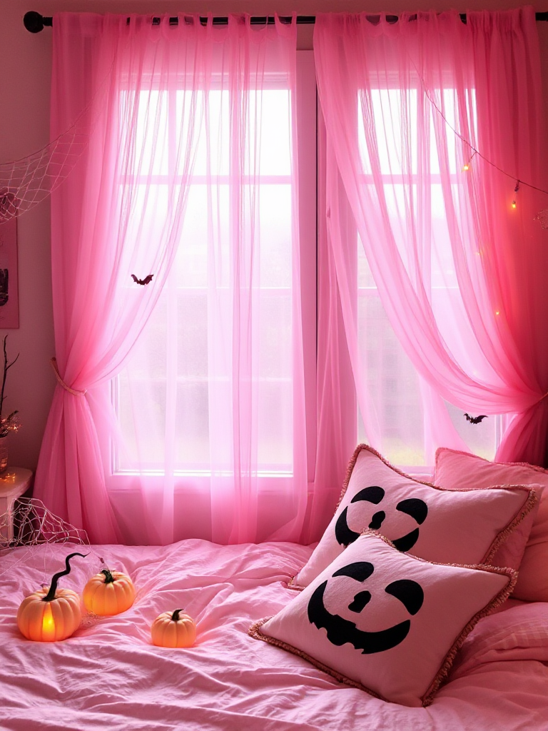 Pink Halloween Bedroom Decor