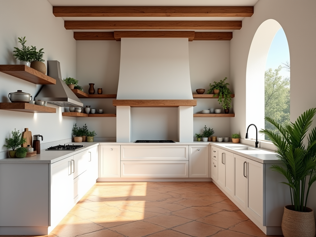 Breathtaking Mediterranean Kitchens with Modern Arched Doorways