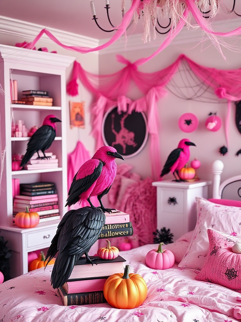 Pink Halloween Bedroom Decor