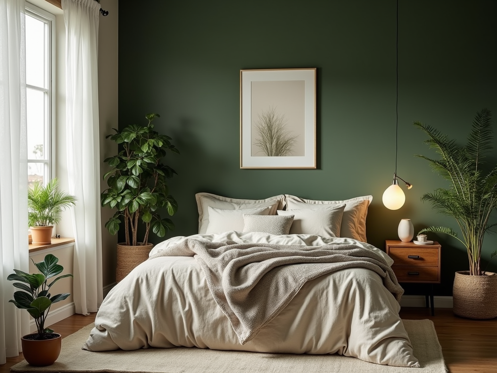 Transform Your Bedroom with Smoky Olive Green