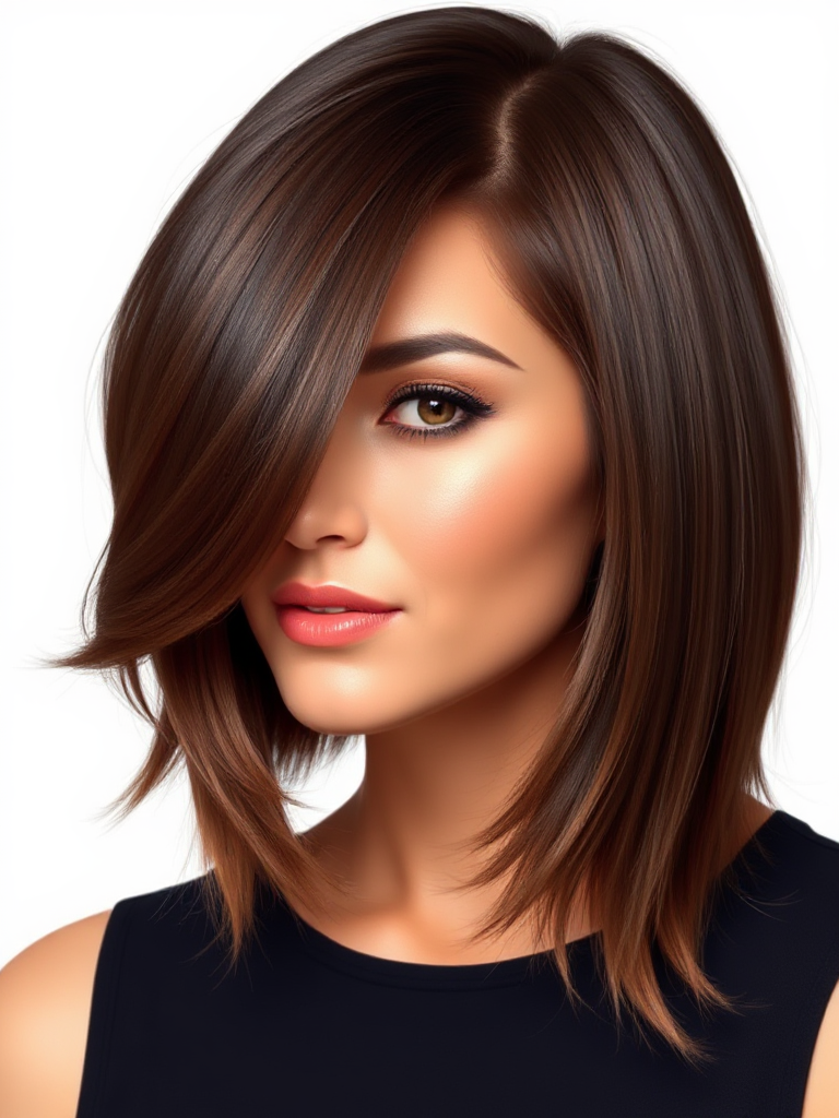 Chin-Length Hair with Side Bangs