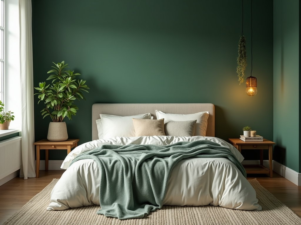 Transform Your Bedroom with Calming Forest Pine Green