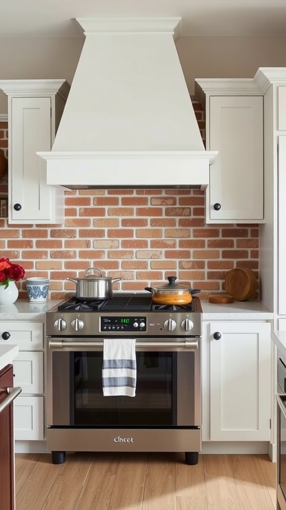 Brick Accent Wall Behind Stove