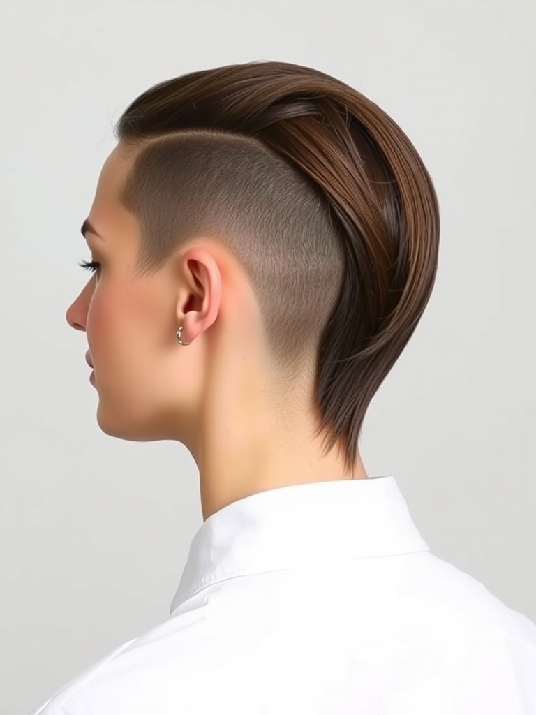 Sleek slicked-back undercut hairstyle