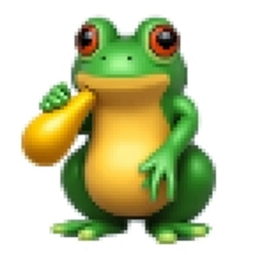 Frog holding mustard bottle