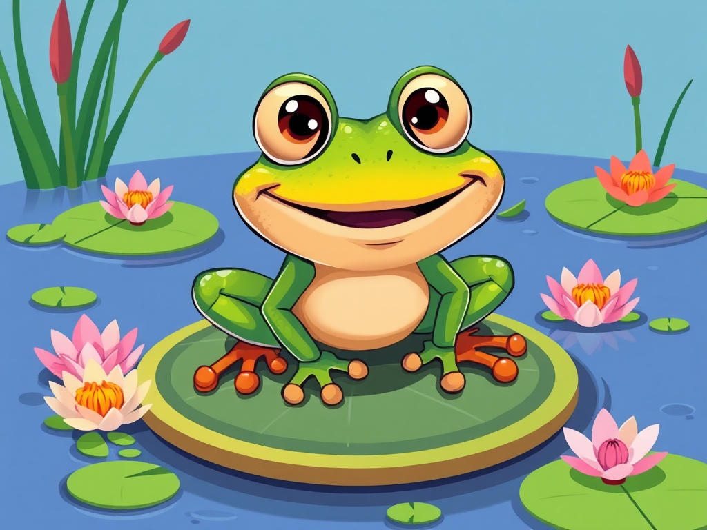 A cartoon frog