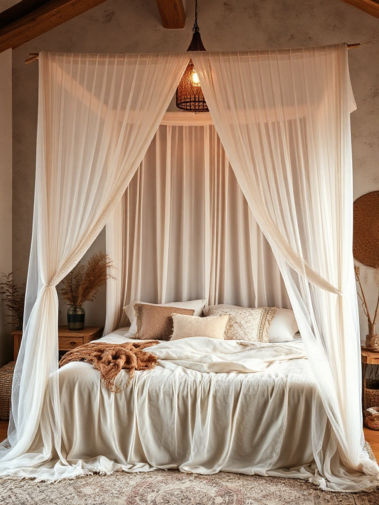 Artistic boho bedroom idea