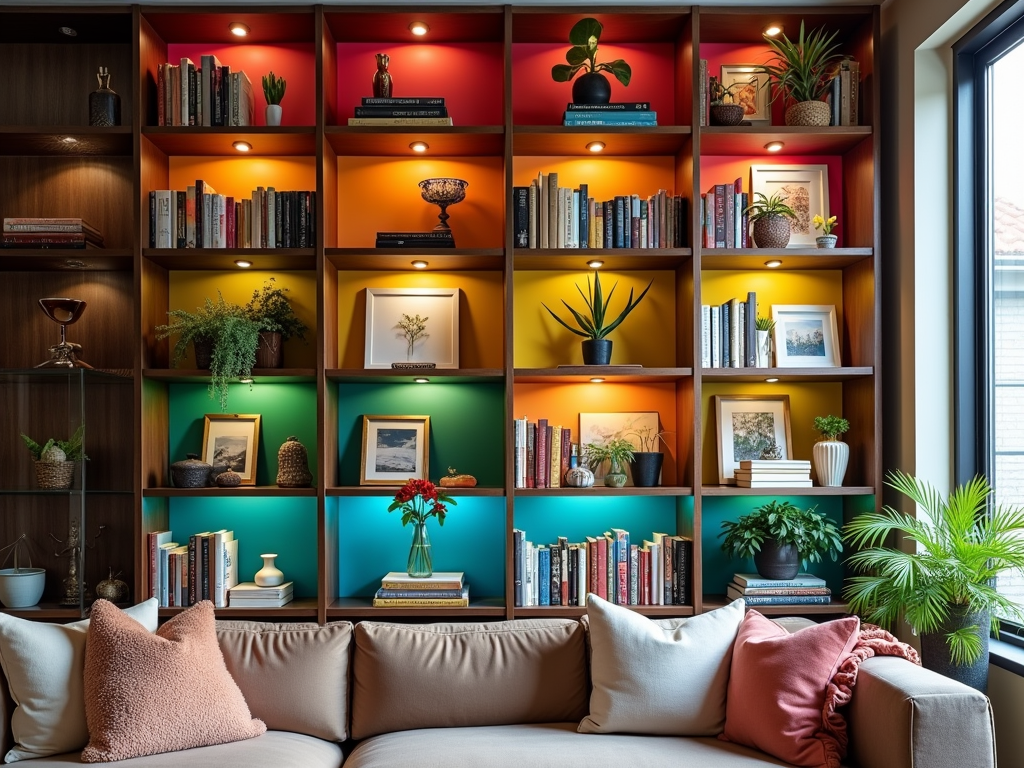 Color-Coded Shelves: Transform Your Bookcase into a Rainbow Delights