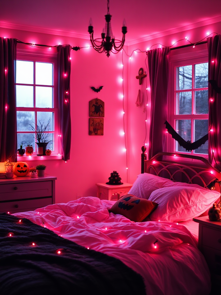 Pink Halloween Bedroom Decor