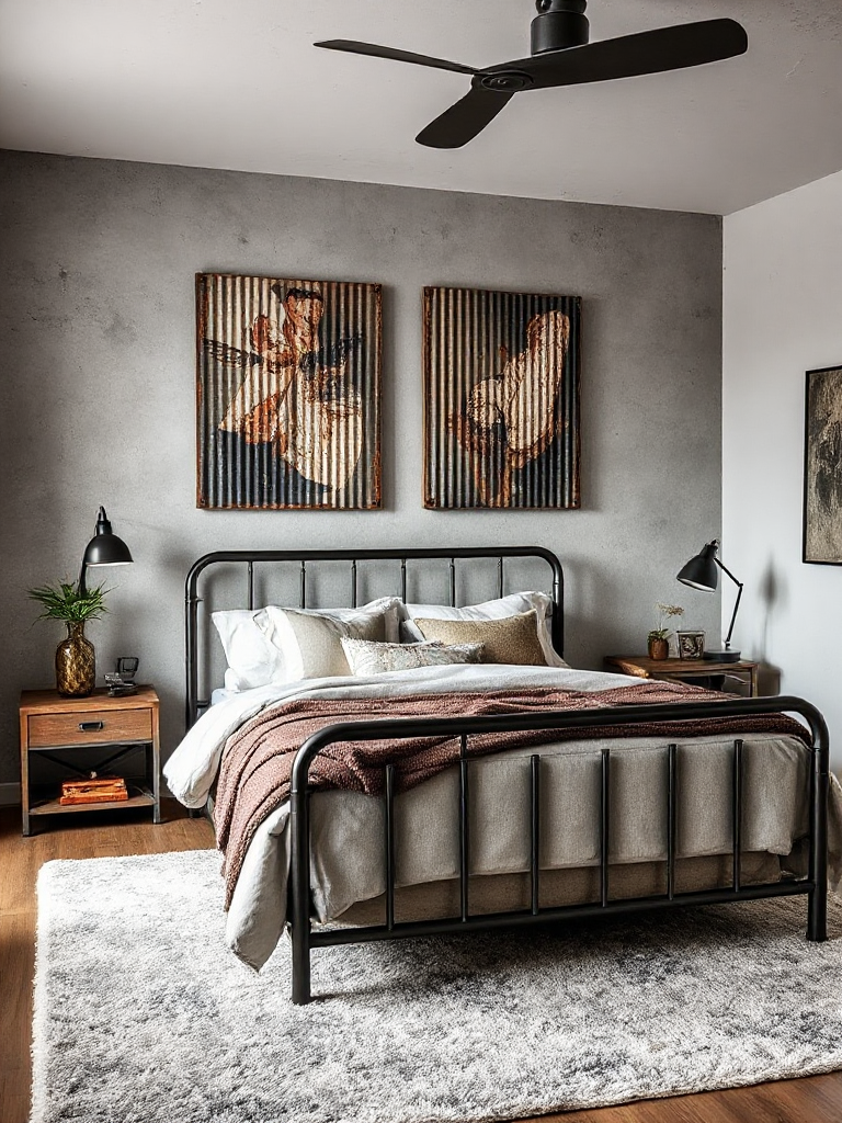 Modern industrial bedroom ideas