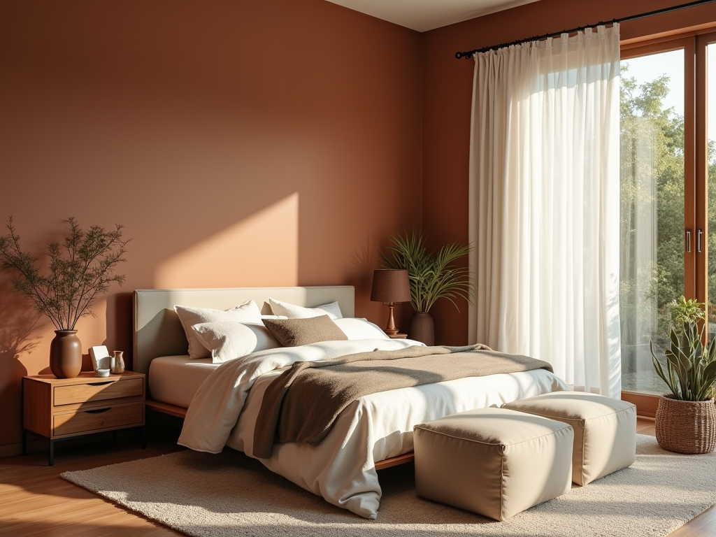 Transform Your Bedroom with Earthy Clay Brown: A Soothing Retreat