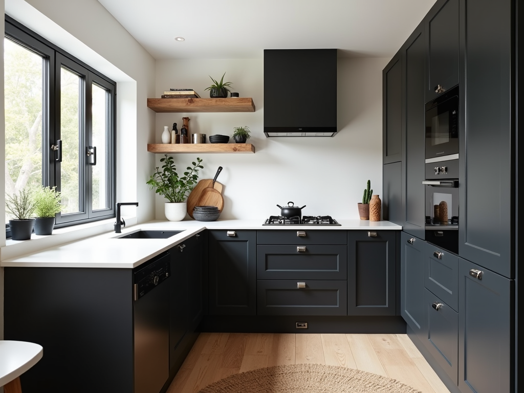 Chic Minimalist Black and White Cottage Kitchen Designs