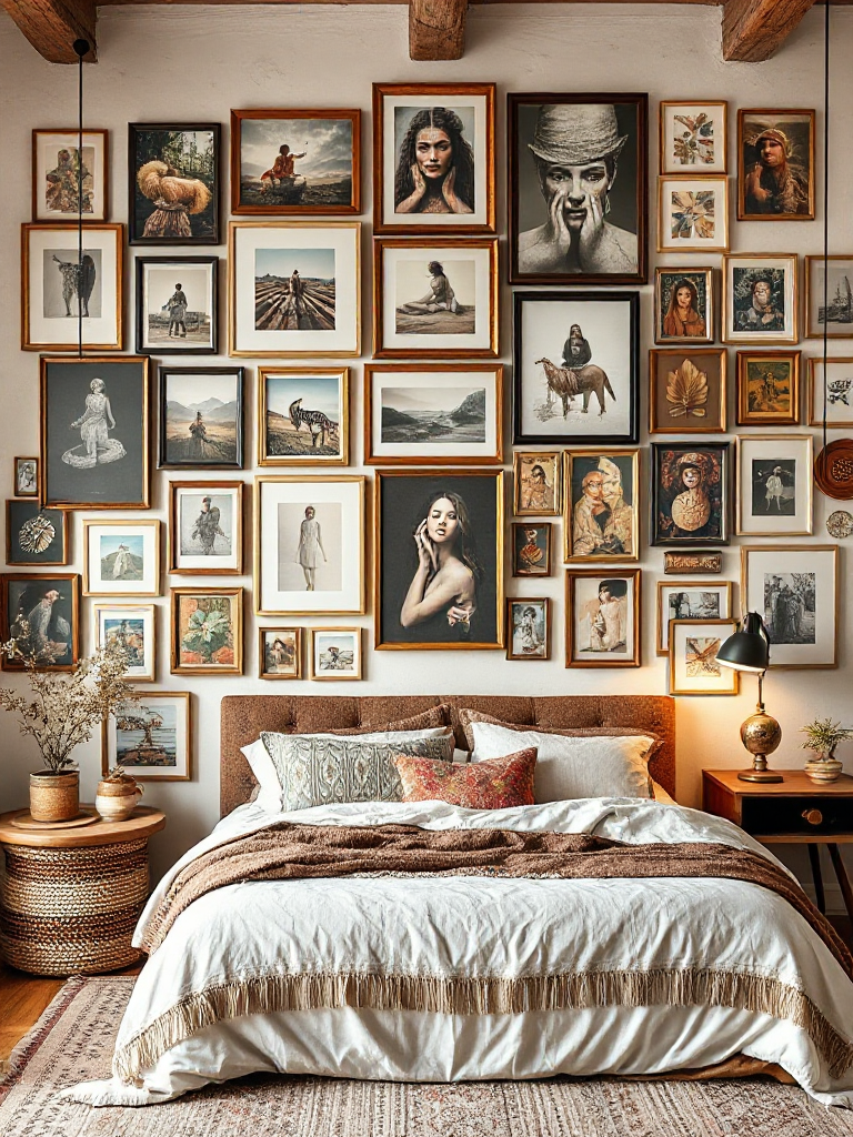 Artistic boho bedroom idea