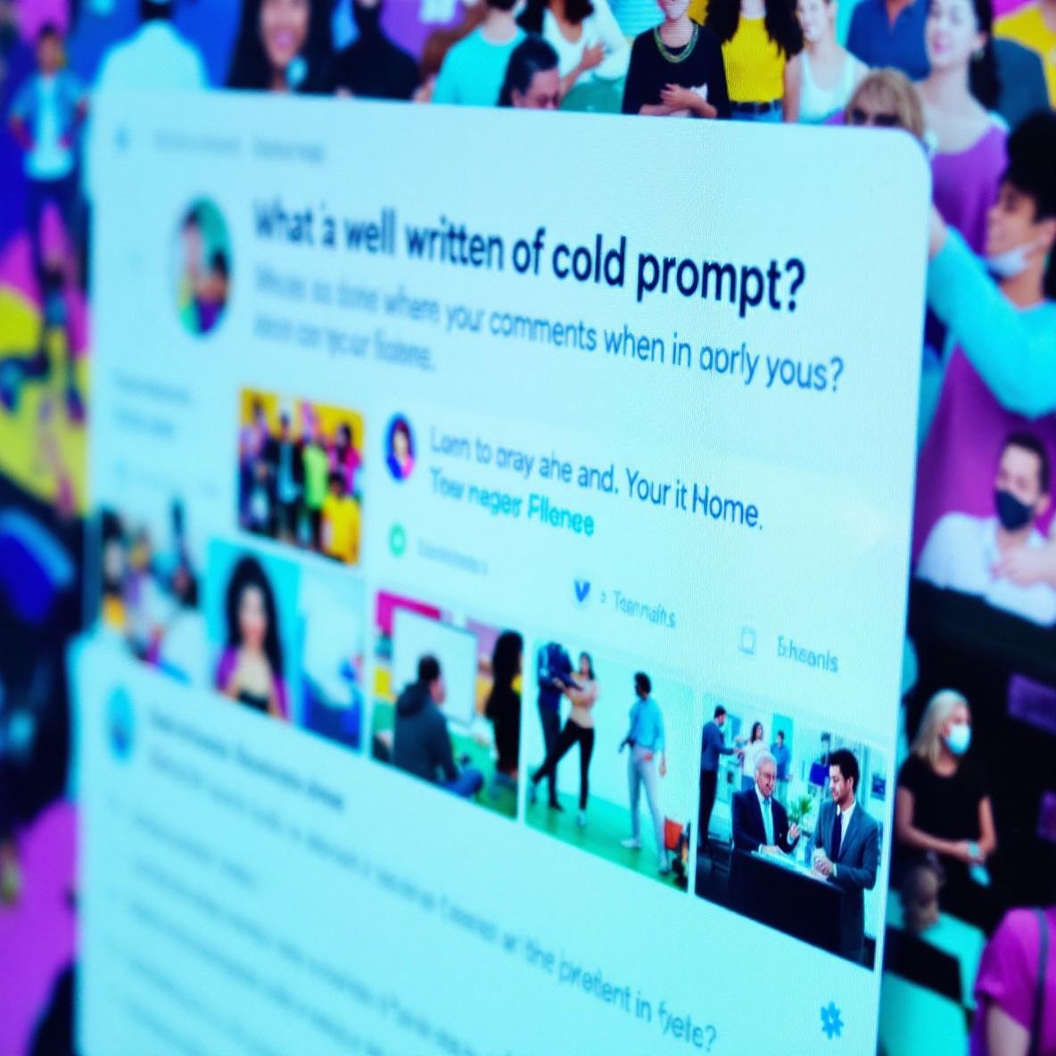 A vibrant social media comment section on a computer screen, showcasing a cold prompt amid a lively discussion, with colorful interactions from various users.