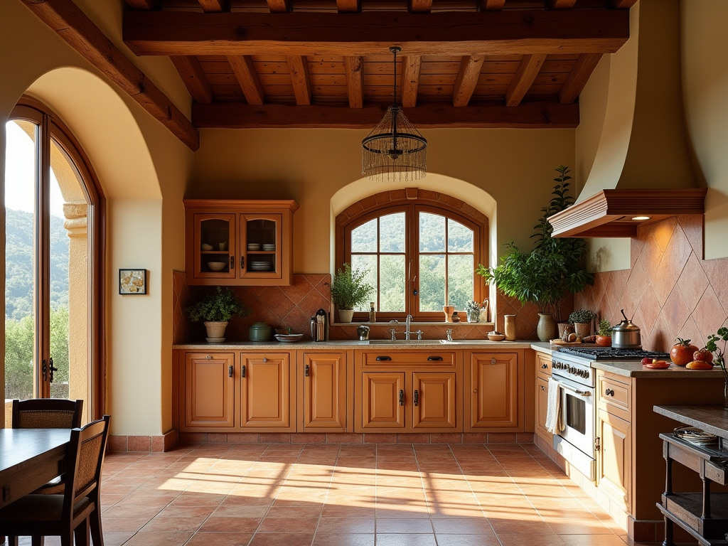 Charming Tuscan-Inspired Kitchen with Terracotta Elegance