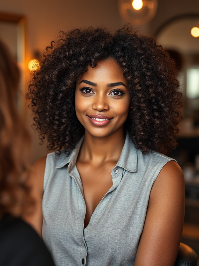 Shoulder-Length Curly Hair