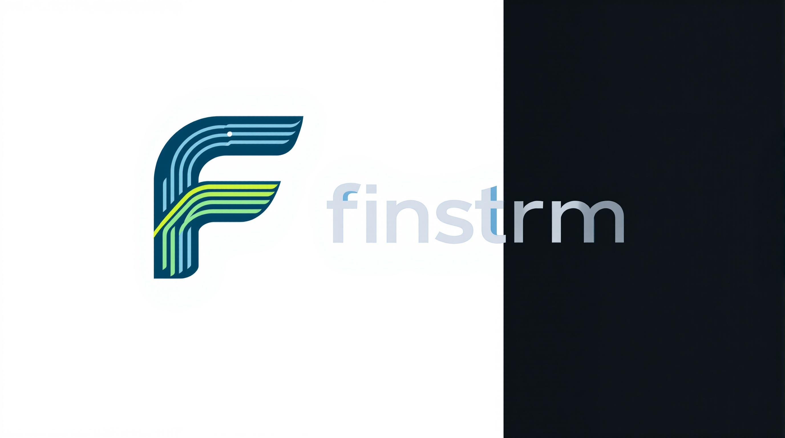 Design a sleek, futuristic logo for a fintech company named 'finstrm' (pronounced 'FIN-stream'). The logo features a bold, minimalist 'F' in deep teal (#006466), with its base curving rightward into a dynamic, horizontal 'stream' line in electric lime (#00FF66), symbolizing real-time data flow. Along the stream, add subtle silver dots (#C0C0C0) to represent data points. Below or beside the symbol, include the wordmark 'finstrm' in lowercase, using a sharp, sans-serif font (like Montserrat Bold) in teal. The overall style is clean, modern, and premium, evoking a billion-dollar brand in financial technology. Background is transparent or solid black to highlight the design. High contrast, vector-art style, no gradients unless subtle in the stream.