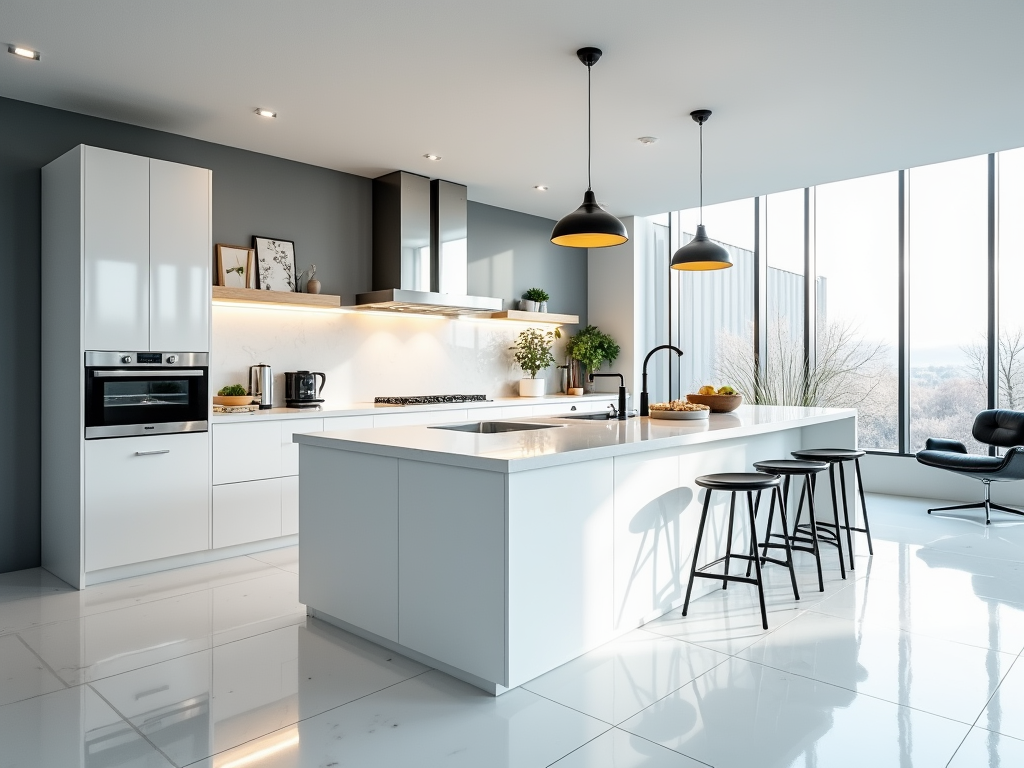 Sleek & Stylish: Ultra-Modern Kitchens with Glossy White Surfaces